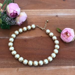 Ann Taylor Pearl Necklace with Gold